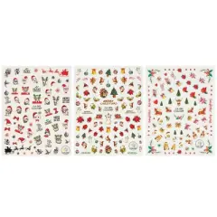 Wrapables 3 Sheets Jolly Animals Christmas Nail Art Christmas Nail Stickers