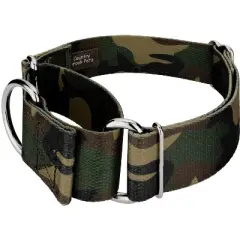 Country Brook Petz 2 Inch Woodland Camo Martingale Dog Collar