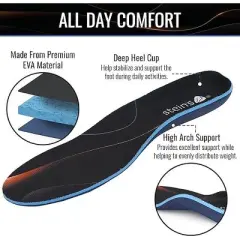 Steins ComfortEase Foam Insoles for Plantar Fasciitis for Men and Women | Orthotic Foot Pain Insoles | Everyday Relief Flat Feet Achilles Tendonitis
