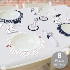 Big Dot of Happiness Batter Up - Baseball - Baby Shower or Birthday Party Paper Charger & Table Decorations Chargerific Kit for 8