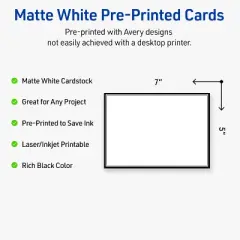 Avery 5" x 7" Cards, Double Black Border, 20 ct