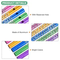 Unique Bargains Aluminum DIY Home Garden Wind Chime Green Pink Blue Yellow Purple 100 Pcs