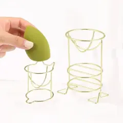 Unique Bargains Makeup Sponge Holder Gold Tone 2 Pcs