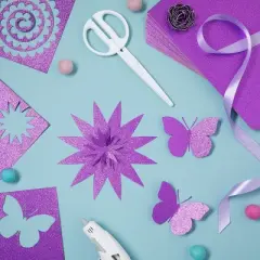 Bright Creations 30 Sheets Double-Sided Purple Glitter Cardstock Paper for DIY Crafts, Card Making, Invitations, 300GSM, 8.5 x 11 In