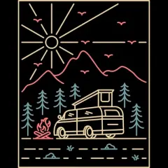 Junior's Design By Humans Camper 2 By VEKTORKITA T-Shirt