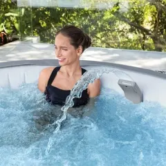 SaluSpa Battery Powered LED Soothing Spa Waterfall Accessory Attachment with 7 Color Changing Lights for Bestway AirJet & AirJet Plus
