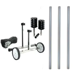 Pool Central Cover Reel with Aluminum Tubes for In-Ground Swimming Pools 3" x 96" - Gray/Black