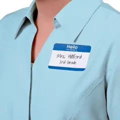 Avery "Hello My Name Is" Name Tags, 2-1/3" x 3-3/8", White with Blue Border, Non-Printable, 8 Packs, 200 Name Badges Total (21927)