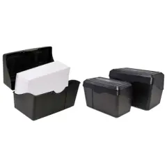 Innovative Storage Designs Black Index Card Holder, 5" x 8"