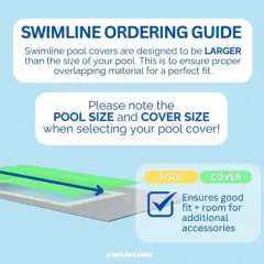 Swimline Hydrotools Super Guard Heavy Duty Winter Pool Cover for 12 x 24 Ft Above Ground Swimming Pools, Rectangular Design, Blue/Black