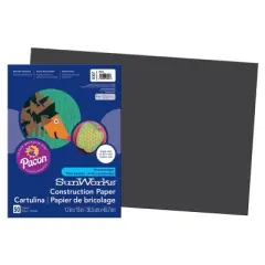 Prang Heavyweight Construction Paper, Black, 12" x 18", 250 Sheets