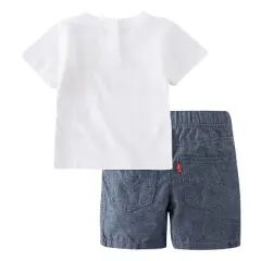 Levi's&reg; Baby Boys' 2pc Box Tab Short Sleeve Top & Bottom Set - White