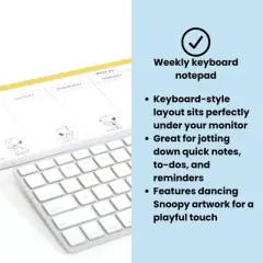 Yoobi 13.2"x4.8" Peanuts Notepad Yellow Snoopy Dance, School Supplies