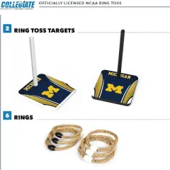 NCAA Michigan Wolverines Solid Wood Quoits Toss Game