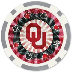 MasterPieces Casino Style 20 Piece 11.5 Gram Poker Chip Set NCAA Oklahoma Sooners Silver Edition