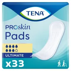 TENA ProSkin Ultimate Bladder Control Pad, Heavy Absorbency, 33 Count, 1 Pack