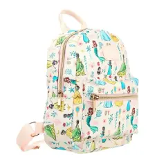 Disney Princesses Youth Girls 11.5" Mini Backpack Featuring Belle, Tiana, Jasmine, Ariel, Snow White