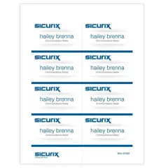 SICURIX Printable Badge Inserts, 3-1/2" x 2-1/4", 56 Per Pack, 5 Packs