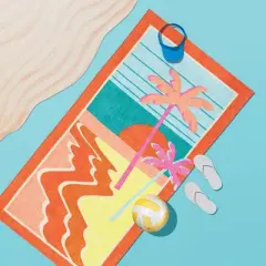 Scenic Palm Tree Beach Towel - Sun Squad&trade;