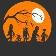 Men's Star Wars Star Wars Halloween Characters Trick or Treat  T-Shirt - Charcoal Heather - 3X Big Tall
