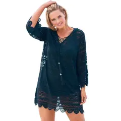 Swim 365 Women&rsquo;s Plus Size Scallop Lace Cover Up