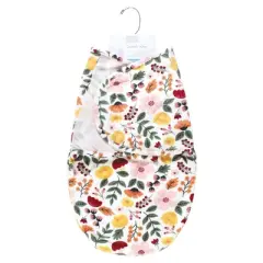 Hudson Baby Infant Girl Plush Faux Fur Swaddle Wrap, Fall Botanical, 0-3 Months