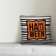 Creative Products Happy Halloween Stripes 16x16 Indoor / Outdoor Pillow