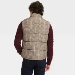 Men's Corduroy Collar Midweight Puffer Jacket - Goodfellow & Co&trade; Brown