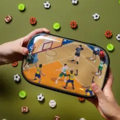 ZIPIT Clear Top Pencil Case for Boys, Basketball Pencil Box