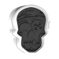 Tovolo Skull Cookie Cutter Charcoal 81-22485: Skull Shaped, Cookie Decorating, Cookie Stamp, Dishwasher-Safe, Set of 6