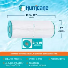 Hurricane 2 Pack HF4950-01 Advanced Spa Filter Cartridge for PRB50-IN, Unicel C-4950, Filbur FC-2390, Dynamic IV DFM, DFML, Series II & III RTL/RCF-5