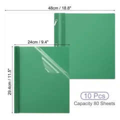 Unique Bargains Plastic Resume Presentation Binders Report Covers with Prong 10 Pcs 11.4" x 9.45"