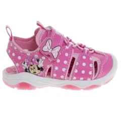 Disney Minnie Mouse pink Light up beach water summer shoes - Hook and Loop Closed Toe sandals and Open Toe Sandals (sizes 6-12 Toddler / Little Kid)