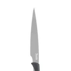 Tovolo Comfort Grip 8.5" Slicing Knife Oyster Gray 14013-201: High Carbon Stainless Steel Blade, Dishwasher-Safe