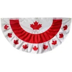 Canadian Maple Leaf 48" x 24" Pleated Bunting with Brass Grommets Briarwood Lane