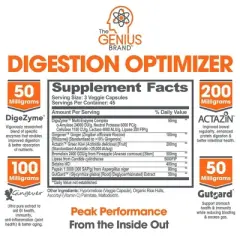 Genius Digestive Enzymes &ndash; Natural Support for Gut Health, Bloating, Gas & Constipation Relief &ndash; 135 Vegetarian Capsules