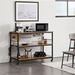 Yaheetech 3-Tier Kitchen Island Rolling Cart with Shelves for Dining Room