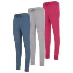 Womens Running Workout Yoga Leggings with Pockets and Elastic Cuff, Up to 2XL, Pack of 3