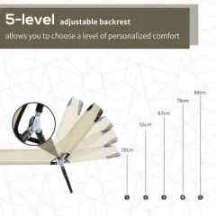 PAGED Folding Camping Chairs Outdoor Sun Tanning Chairs with 5-Level Reclining Back for Camping, Beach, Yard, Picnics, Patio