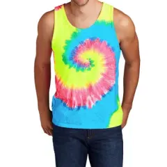 Mafoose Mens Cotton Tank Top Tie-Dye Sleeveless Shirt for Sports, Gym, Fitness Multi Color