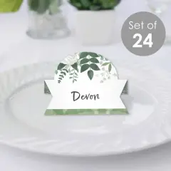 Big Dot of Happiness Boho Botanical - Greenery Party Tent Buffet Card - Table Setting Name Place Cards - Set of 24