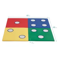 ECR4Kids SoftZone 123 Activity Play Mat, Toddler Tummy Time Mat, Baby Play Mat with Shatter-Proof Mirrors