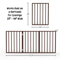 Pet Adobe Foldable Wooden Pet Gate &ndash; Dark Brown