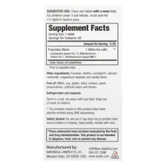 Kyolic Kids Probiotic, Vanilla, 1 Billion CFU, 60 Chewable Tablets