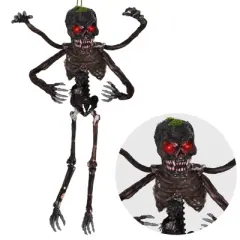 Costway 6 FT Animated Halloween Decoration Hanging Zombie Light-up Eyes Poseable Arms