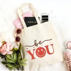 City Creek Prints Be You Canvas Tote Bag - 15x16 - Natural
