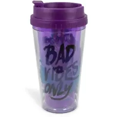 Silver Buffalo Disney Villains "Bad Vibes Only" Double-Walled Plastic Tumbler | Holds 16 Ounces