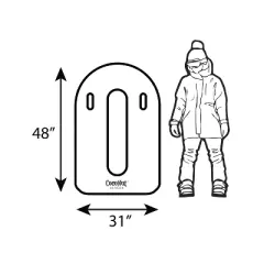 Winter Sno-Racer Toboggan Snow Sled by CocoNut Outdoor, 48" Inflatable Tube