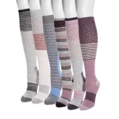 MUK LUKS Women's 6 Pair Pack Compression Socks