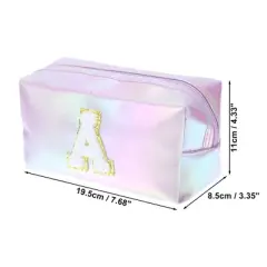 Unique Bargains Women's Durable Letter a Cosmetic Bag Purple 1 Pc